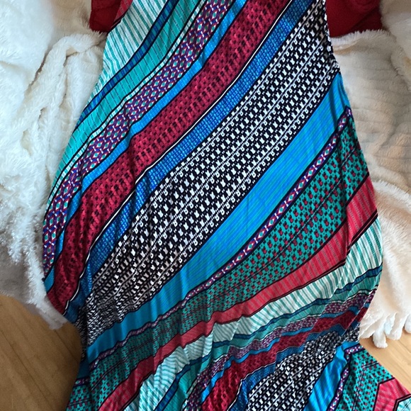 Calvin Klein Beautiful Print A Line Maxi Stretch Dress - Picture 9 of 16